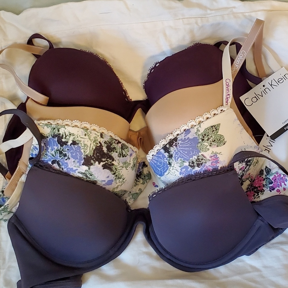 Lot of 4 Calvin Klein Customized Lift Bras 34B
